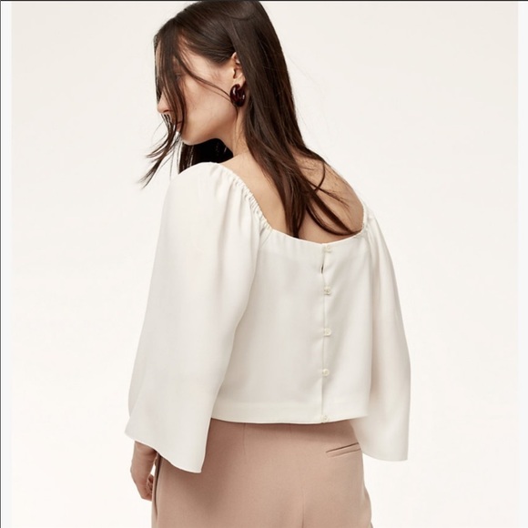 WILFRED Melina Cropped Blouse in Blush Pink Top - Picture 2 of 7